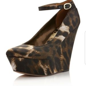 Sam Edelman animal print wedge heels size 7.5